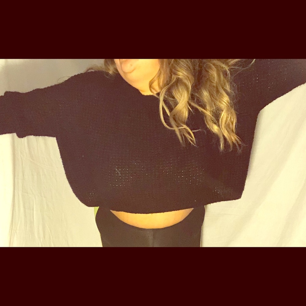 Black knit crop sweater